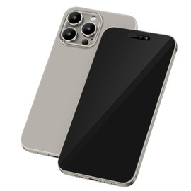 Perusha Fake Phone Model [Without Logo] Dummy Display Non-Working Replica Phone Toy for 15 Plus/Pro/Pro Max (for 15 Pro Titanium Black Screen)