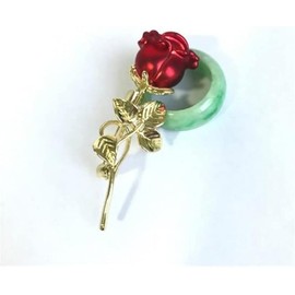 chenxiaonan Elegant Rose Flower Brooch Pin for Red Rose Flower Brooch Pin Fancy Beauty Floral Design Brooch Pin for Hat Bag Suit Tie Gift Valentine Wedding Mother's Day, Metal