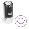 ExcelMark Smiley FACE - Self-Inking Round Teacher Stamp - Purple