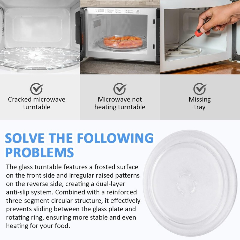 JIYIZO 12" Microwave Turntable Plate, Glass Tray Replacement