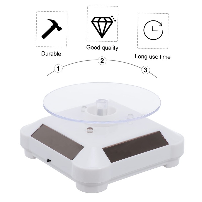 FOMIYES 360° Rotating Solar Watch Stand Jewelry Display Led Lighting