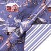 LeZakaa Reversible Christmas Wrapping Paper - Deer, Snowy House, Christmas