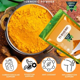 GREEN ROYALTY – Turmeric Powder 8oz | 100% Natural Ground Curcuma | Caffeine-Free, Sugar-Free, Gluten-Free | Non-GMO | Herbal Spice & Drink Mix