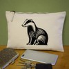 'Sitting Badger' Canvas Clutch Bag/Accessory Case (CL00043425)