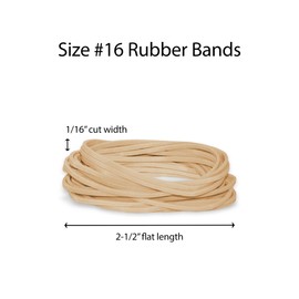 Office Depot Rubber Bands, #16, 2 1/2in. x 1/16in., 0.25 Lb. Bag, 2416808