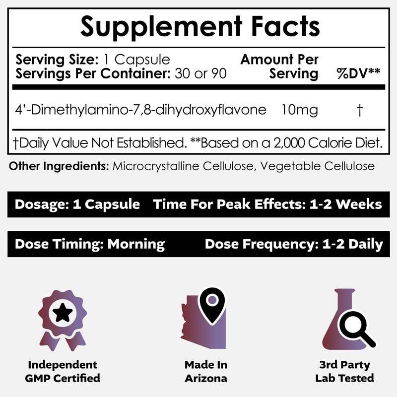 Nootropics Depot 4'-DMA-7,8-DHF Nutritional Supplement Capsules | 10mg | 30