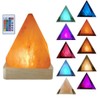 YZYOE USB Rainbow Gradient Himalayan Salt lamp, Solid Wood Base