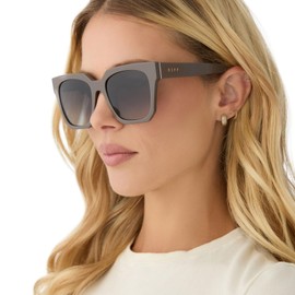 DIFF Ariana II Square Designer Sunglasses for Women UV400, London Stone + Grey Gradient