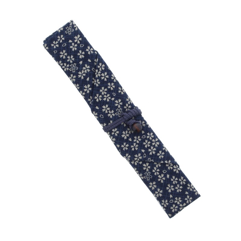 イシダ 箸包み 桜ちらし 紺 35005
