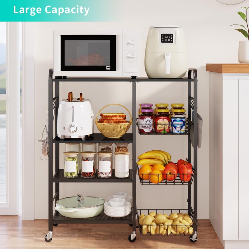 HapiRm Rolling Kitchen Microwave Cart - 4 Tier Microwave Table