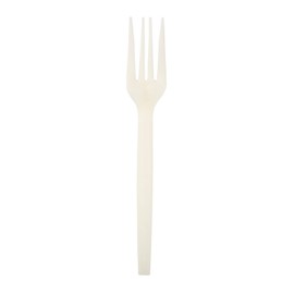AmerCareRoyal Plant Starch and Polypropylene Unwrapped Disposable Forks for Restaurants and Catering, 7", White, Pack of 1000