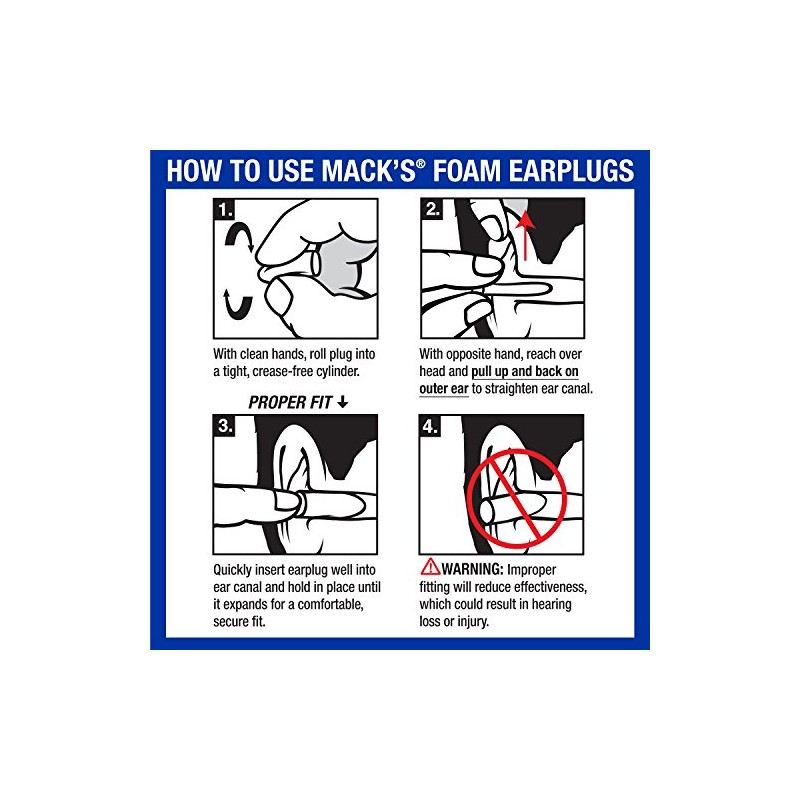 Macks - Tapones para los oídos (espuma suave), Azul, 12