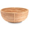Decorasian Fruit Basket Braided Round Rattan Fruit Bowl Large Bread