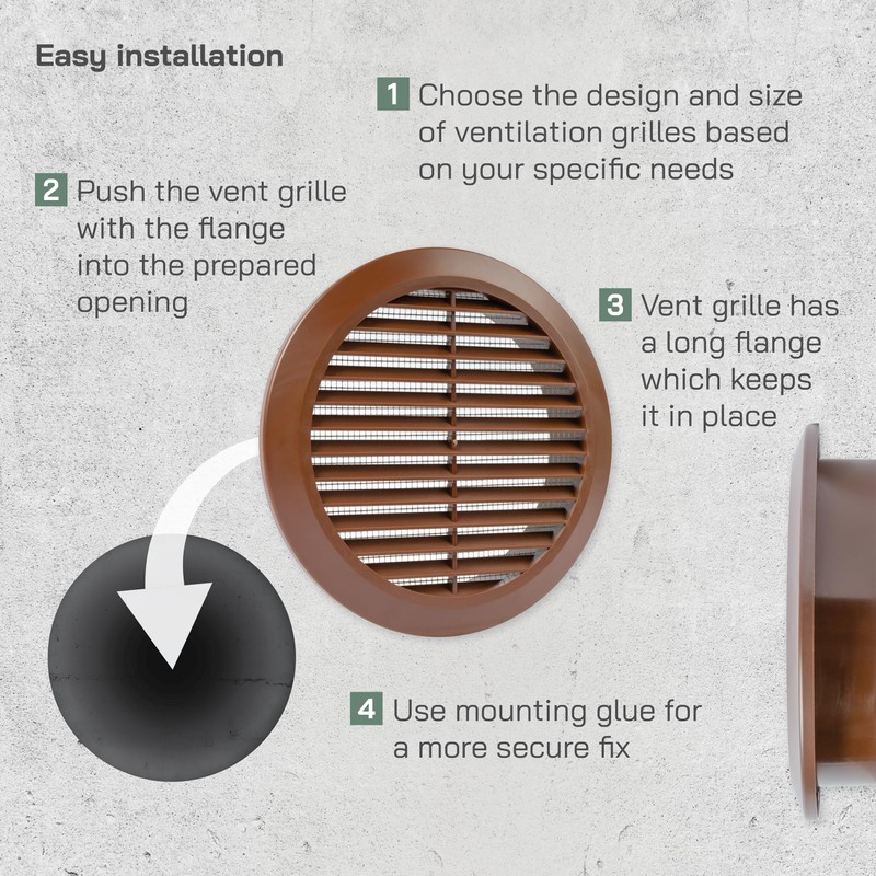 Vent Systems 6" Inch - Pack of 5 - Plastic