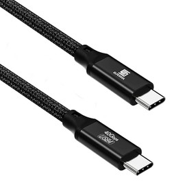 Elfesoul Cable USB C a C de 5 pies, pantalla HD 8K, transferencia de datos de 40 Gbps, cable de carga USB-C de 240 W para Thunderbolt 3/4, MacBook Pro