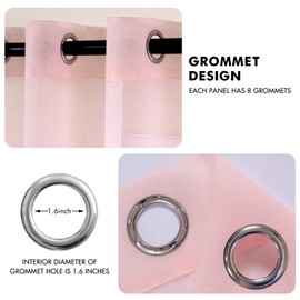 MIULEE 2 Panels Sheer Window Curtains Elegant Window Voile Panels/Drapes/Treatment for Bedroom Living Room 46''W x 90''L Grommet Top Pink