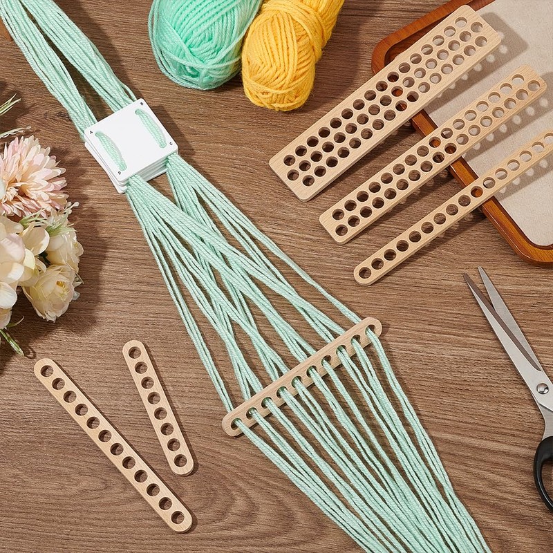 BENECREAT 6 Pieces 6 Sizes Tablet Weaving Separator, Wood Embroidery