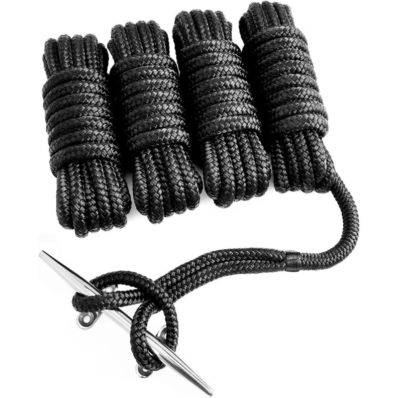 Amarine Made 4 Pack 1/2 Inch 25FT Double Braid Nylon