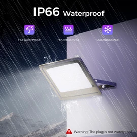 4 Pack 100W LED Flood Light Outdoor with Plug, IP66 Waterproof Exterior Security Floolights, 12000LM Super Bright LED Work Light 5000K Daylight White Floodlights for Yard, Stadium, Patio, Playground