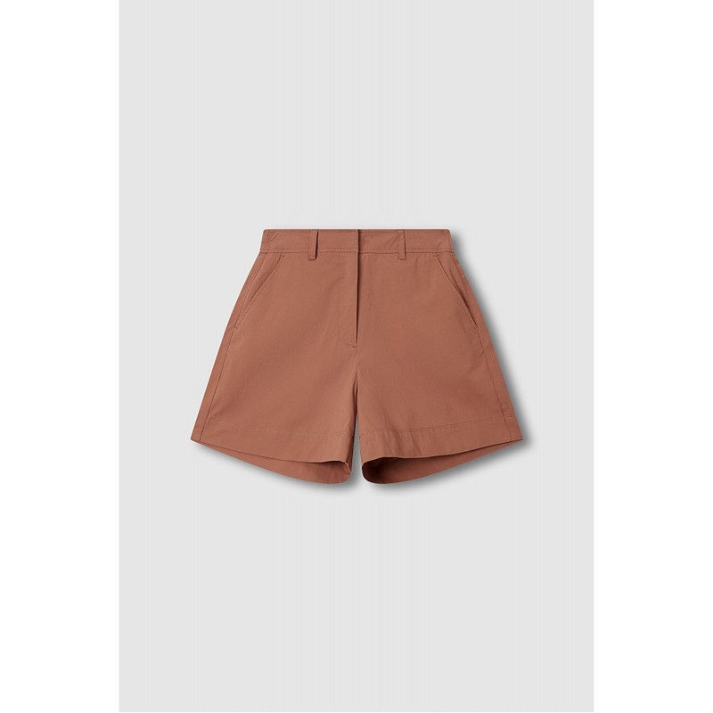 JAJU [JAJU] Women's Cotton Half Pants_Brick