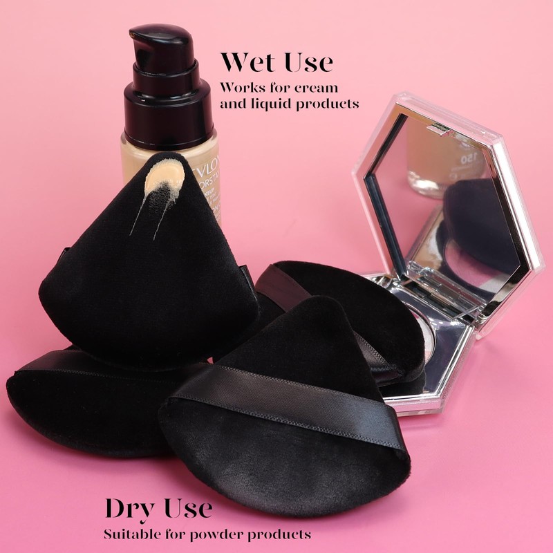 BEAKEY 12pcs Powder Puff Face Powder Triangle Makeup Puff Loose