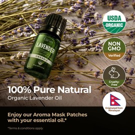 Gya Labs Organic Lavender Essential Oil for Diffuser - 100% Pure Natural Organic Lavender Oil for Hair & Skin, Aromatherapy for Relaxation - Self Care (0.34 Fl Oz)