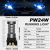 HONLEEX Error Free PW24W LED Bulb White,AC/DC 9-30V 1200LM PWY24W