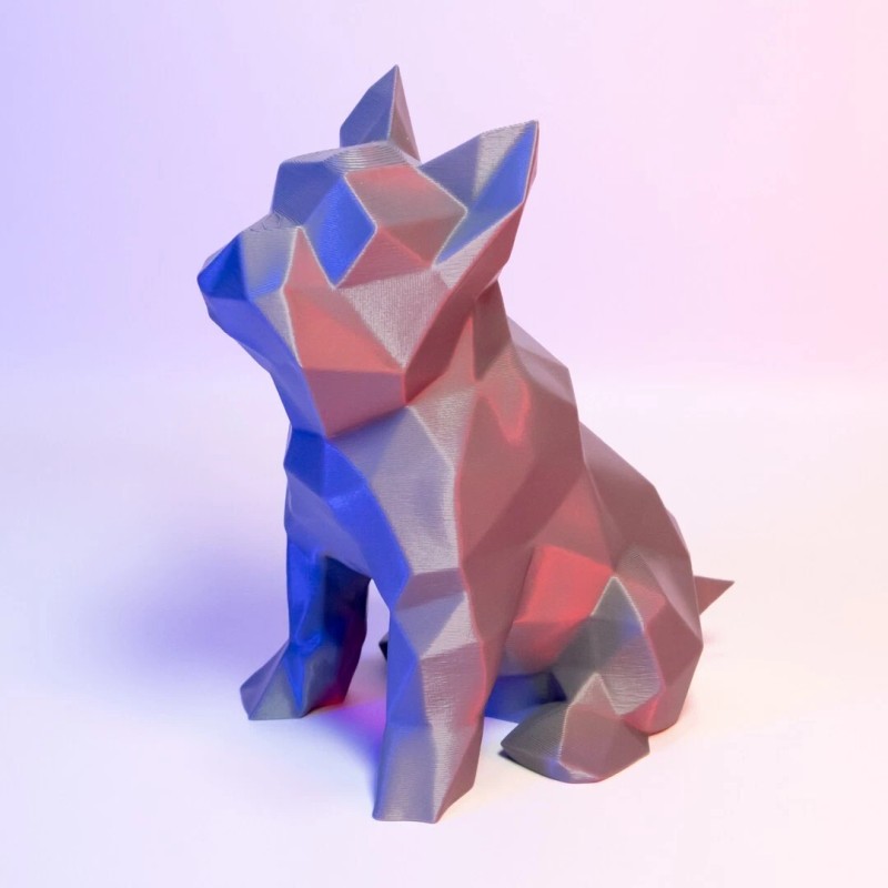 Low Poly French Bulldog Statue Modern Dog Decor Unique Geometric