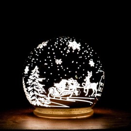 Christmas Decor Lovely Reindeer Sled Snow Globe – 4.7 x 5.1 Inches