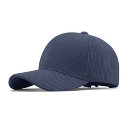 Gorra tipo pana con broche ajustable. Gorra de béisbol unitalla para hombre y mujer. Cachucha de material premium, casual, cómoda y ligera, ideal para regalar (MX/US, Alfa, Talla única, Azul oscuro)