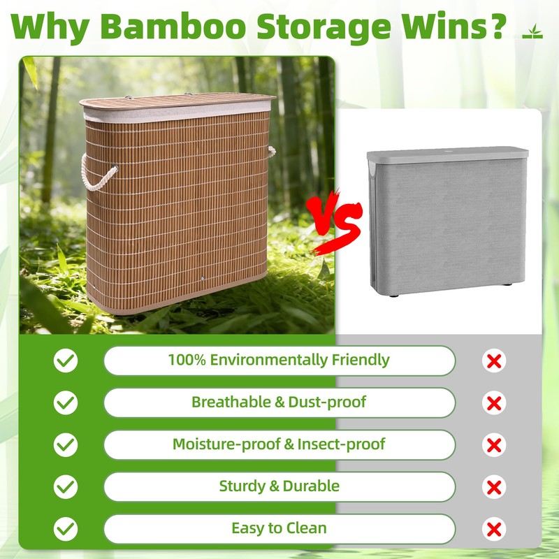 Livole Bamboo Toilet Paper Storage with Lid - 16 Regular