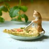 Gemmia Miniature Fairy Garden Cat Figurine Breakfast Cat Making