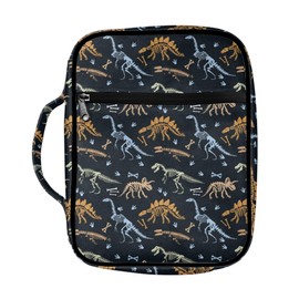 FDANDADE Dinosaur Bible Cover for Boys,Bible Tote with Zippered and Handle,Portable Carrying Book Case for Study Bible