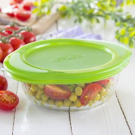 Pyrex Cook & Store Round Container, 0.35l (Green Lid)