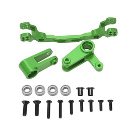 Aluminum Alloy Steering Parts Set RC Car Steering Group Assembly Set Upgrade Part for ARRMA Granite 1/10 Remote Control CarGreen