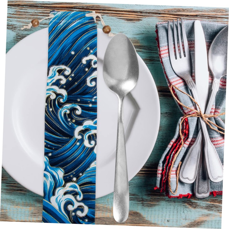 BESPORTBLE Sets Japanese Chopstick Fork Storage Pouches Cutlery Bags for