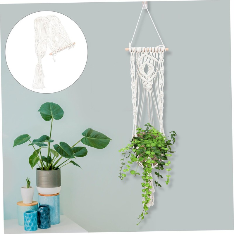 Mipcase 2pcs Flower Hanger Cotton Rope Sling Net Bag for