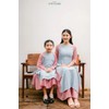 Mom and Daughter Blue HOA Matching Ao Dai Skirt Set