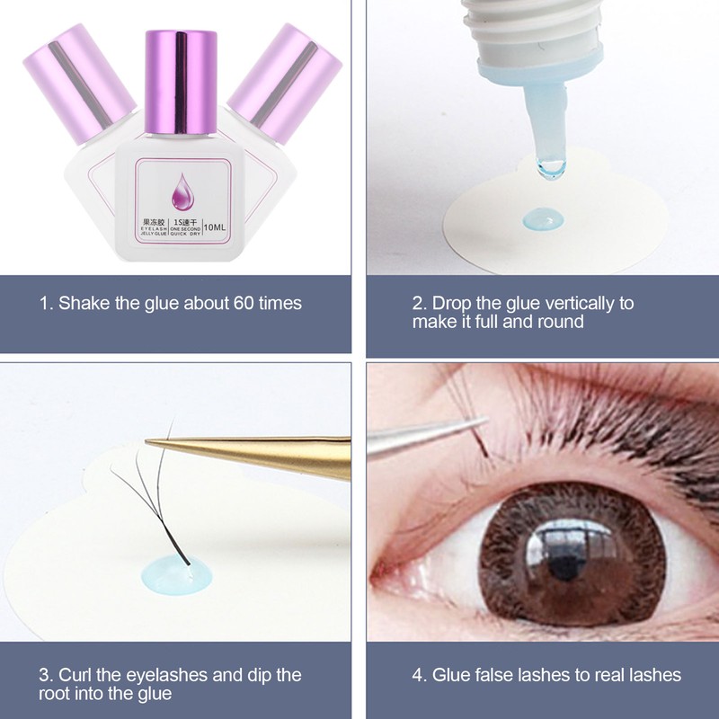 10ml Eyelash Extension Glue Transparent Fast Drying Long Lasting Lashes