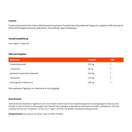 GymBeam GymBeam Resveratrol (Kapseln) - 200 mg Resveratrol pro Tagesdosis, enth?lt Traubenrebe-Extrakt und Japanischer Kn?terichwurzelextrakt, untersttzt Herz-Kreislauf-System & Zellschutz, vegan, 60 caps
