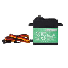 35KG RC Servo Motor Steering Servo Metal Gear Waterproof with 25T Servo Horn for RC Car Truck Boat Helicopter Model Parts, Control Angle 180° (Green-35kg)