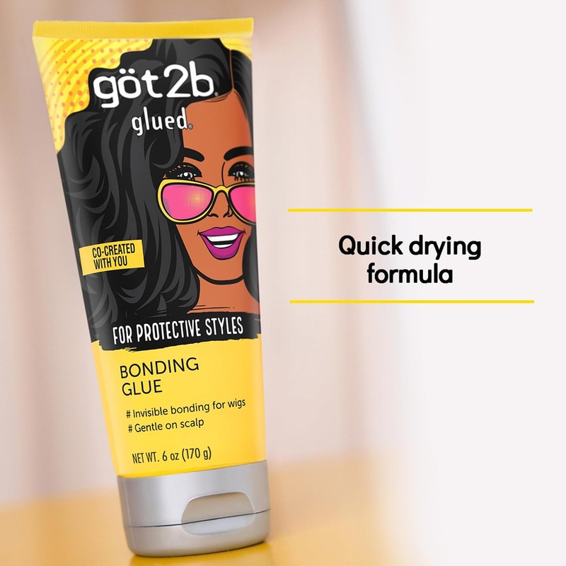 Got2B Glued Bonding Glue, For Protective Styles, Gentle on Scalp,