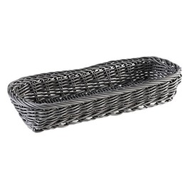 APS 40011 ECONOMIC Polypropylene Cutlery Dispenser, Wicker, Cutlery Basket, Storage Basket, 27 x 10 x 4.5 cm, Anthracite