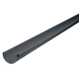 INEFA Gutter Plastic Semicircular 200 cm NW 100, Anthracite, Rain Gutters PVC, Easy Plug-In Installation, Made in Germany