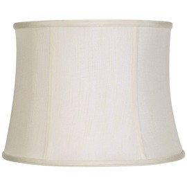 Creme Classic Medium Drum Lamp Shade 14" Top x 16" Bottom x 12" High (Spider) Replacement with Harp and Finial - Imperial Shade