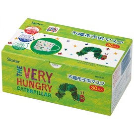 スケーター(Skater) マスク はらぺこあおむし 145×90mm 不織布 三層構造 子供 女性用 増量 箱入り MSKP30_437663 30枚入