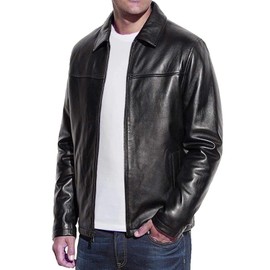 Men's Genuine Lambskin Leather Classic Biker Style Jacket | Biker Jackets Men (L)