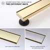 KIRLYSTONE 24-Inch Linear Shower Drain Brushed Gold, Rectangular Gold Shower