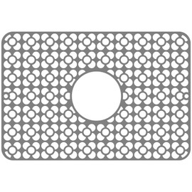 TOOVEM Kitchen Sink Mats, 11.5 x 18.2 Inch Sink Protectors for Kitchen Sink, Silicone Heat Resistant Non-Slip for Bottom of Kitchen Stainless Steel Sink Mats, Grey