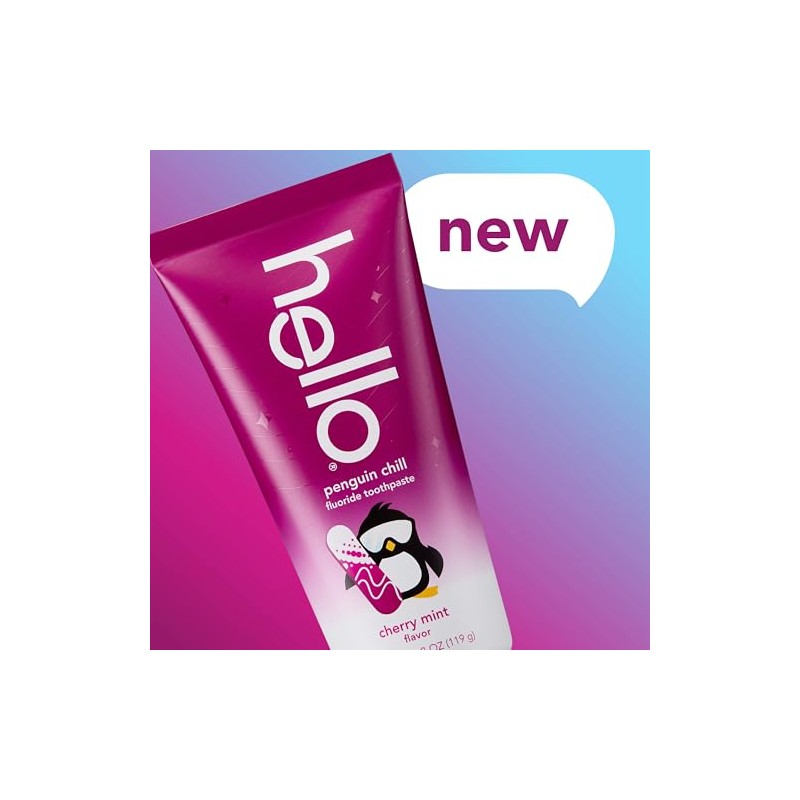 Hello Penguin Chill Kids Toothpaste with Fluoride, Kids Mint Toothpaste